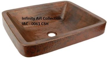IAC–0061CSH Single Wall Hammered Copper sink, for Kitchen Use, Feature : Durable, Shiny Look