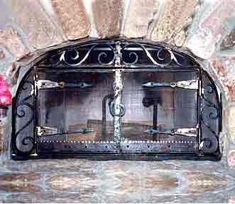 Turret Art Wrought Iron Fireplace Screen