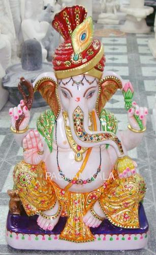 Pashan kala marble Ganesha Statues, Color : white