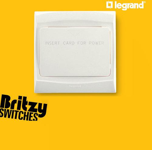 Legrand Square Plastic Key Card Switch, Color : White