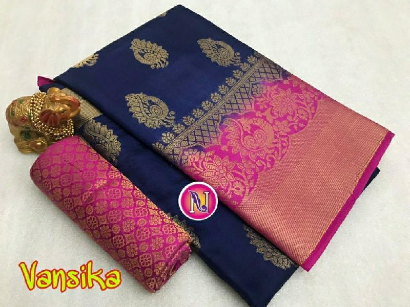 Nylon silk dyeing material Rich pallu saree