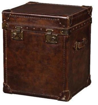 Brown Leather Trunks, Size : 53X47X62 cm