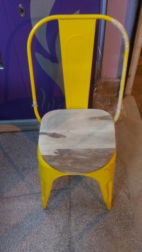 Iron Chair with wooden top