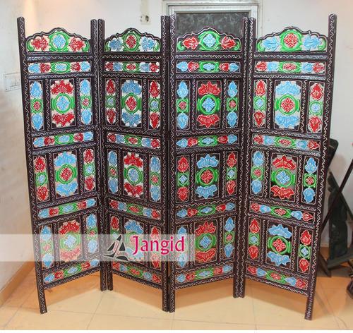 Brown Handcrafted Wooden Room Partition