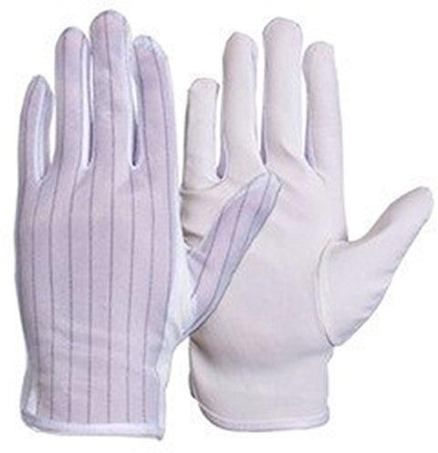 ESD White Medium Dotted Gloves