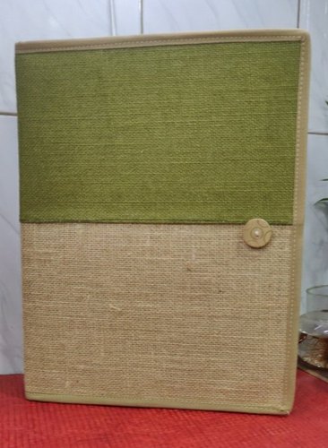 Two colour Confrence File Jute Bag, Color : Green