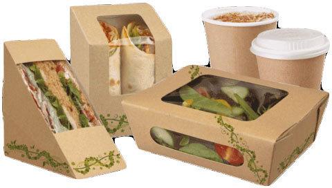 Kraft Paper Food Packaging Box Feature Disposable Eco Friendly 