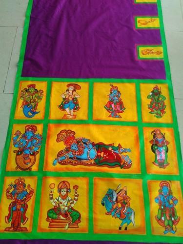 Multicolor Rectangular Hand Painted Dasavatharam Mural, for Decoration, Wall Covering, Style : Antique