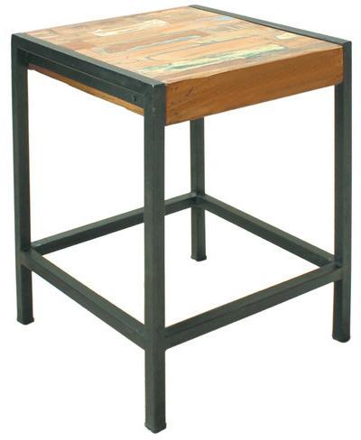 Iron Wooden Stool, for Restaurant, Size : W14xD14xH24 Inch