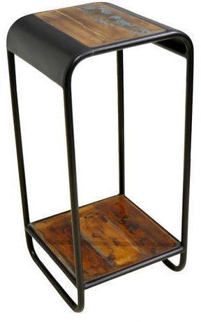 Reclaimed Wooded Iron Telephone Table, Color : Natural Finish