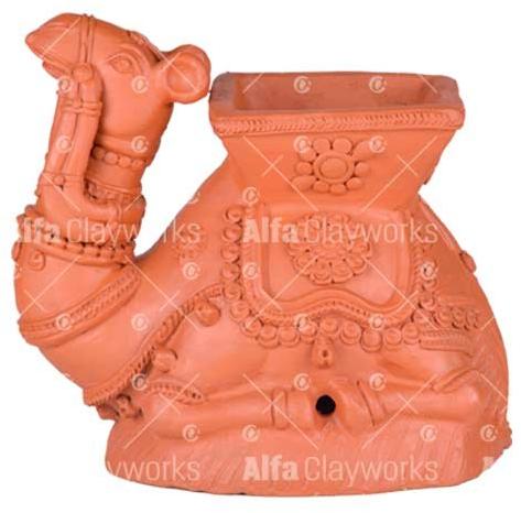 Alfa Clayworks Terracotta Camel Pots, Color : Deep Orange