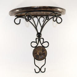 Innovative Exports Wrought iron Wooden Wall Bracket, Color : Black
