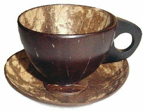 Coconut shell teacup, Color : Brown natural colour