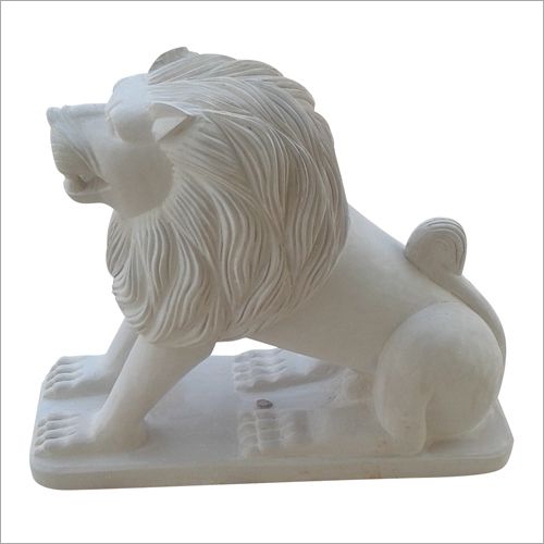 Polished Sandstone Lion Statue, for Park, Garden, Hotel, Pattern : Plain