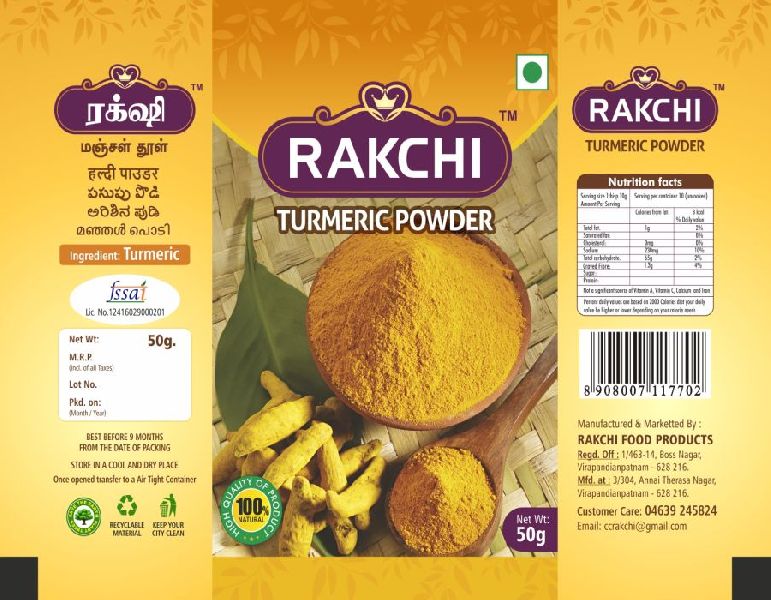 Natural Dried Organic Turmeric Powder, for Cooking, Cosmetics, Pharma, Packaging Type : Plastic Pouch