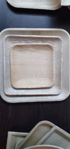 Square areca leaf plate, for Serving Food, Size : 6inch, 8inch.10inch