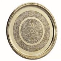 Round Flora Brass Plate