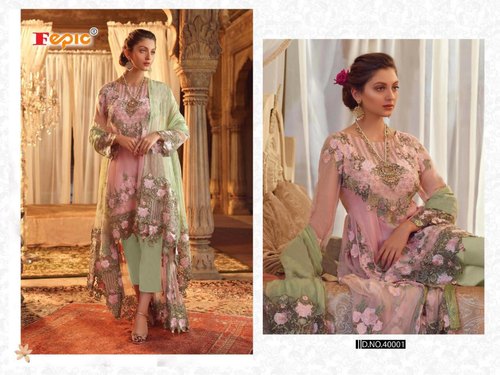 Semi-Stitched Georgette Embroidered Suits