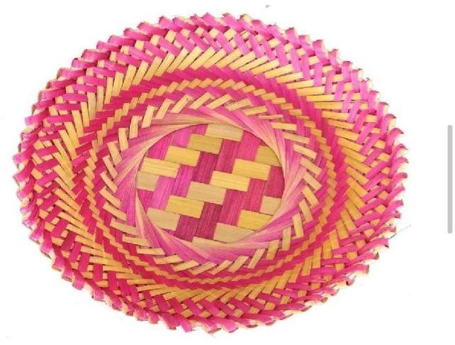 Bamboo basket - round, for Home, In Laundry, Kitchen, Technics : Hand Made
