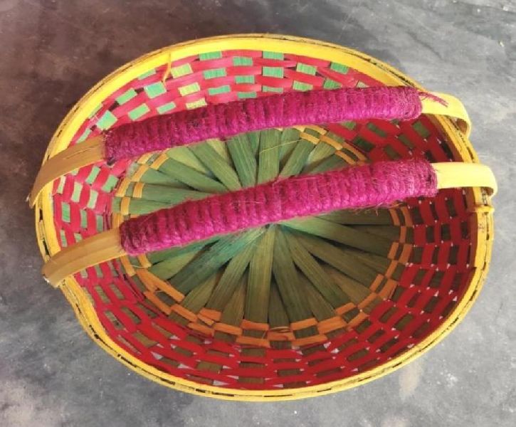Bamboo Flower Basket with Handle