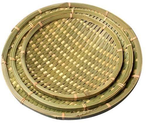 Non Polished Rattan Bamboo Fruit Plate, for Food Packaging, Serving Food, Feature : Attractive Design