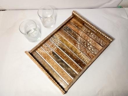 Square Polished Wooden Tray,wooden tray, Feature : Unique Design
