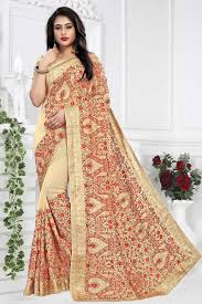 Embroidered Saree, for Anti-wrinkle, Fine Finish, Occasion : Festival Wear, Party Wear