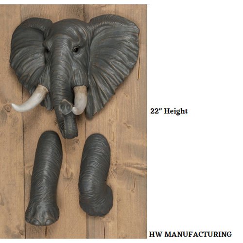 Sculpture Elephant Animal Head With Legs, Technique : Handcrafted