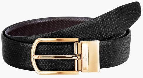 Mens Leather Belt, Color : Black/Brown
