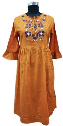 Raj Industries Designer Embroidered Cotton Kurti, Size : S-XXL