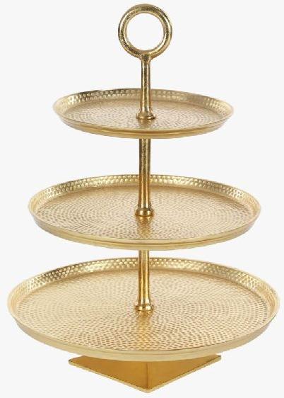 3 Tier Brass Cake Stand, Feature : Corrosion Proof, Premium Quality, Shiny Look