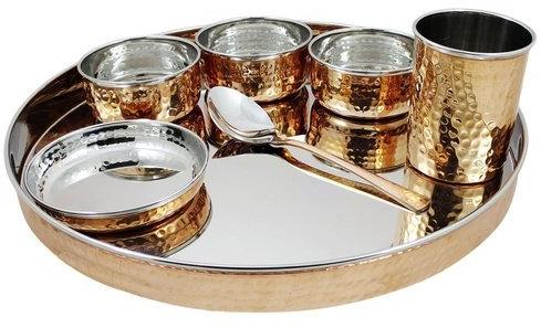 Sarwat International Copper Steel Thali Set