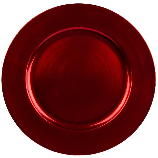 Red Plain Charger Plate