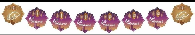 Printed Eid Mubarak Bunting, Size : Multisizes