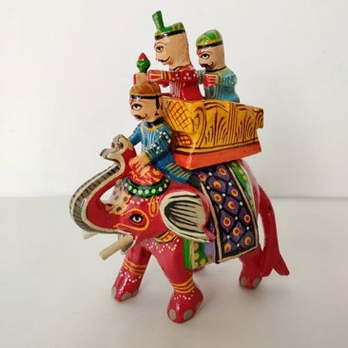 Color Coated Wooden Ambari Showpiece, Size : 4 Inch Height