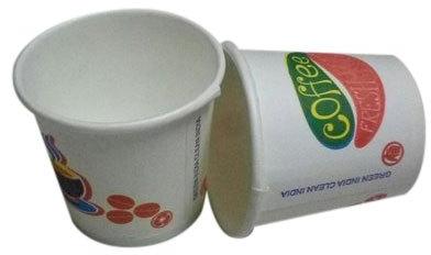 Disposable Printed Paper Tea Cup, Color : White