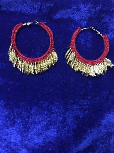 Fabric Beaded Earrings