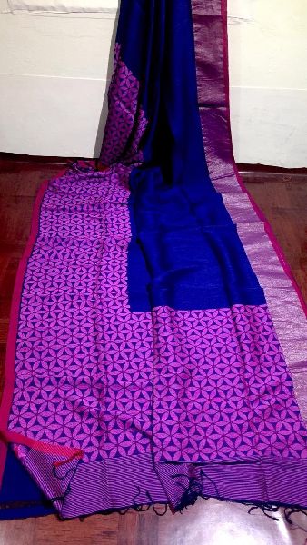 Linen lilen by cotton Saree, for Dry Cleaning, Occasion : Bridal Wear, Festival Wear, Party Wear, Wedding Wear