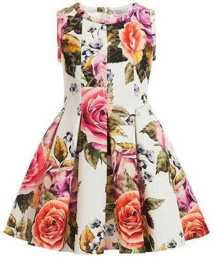 Girls Printed Frock, Size : M
