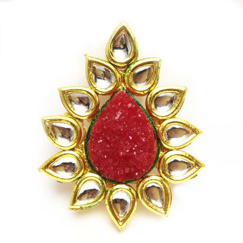 Suncitybeads.com Alloy Druzy Kundan Meenakari Pendant, Size : 2.5 inches