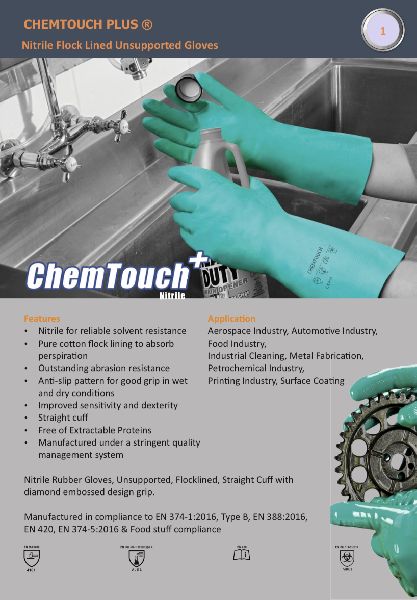 Chemtouch Acrylonitrile Rubber Nitrile Gloves, for Cleaning, Food Service, Light Industry, Size : M, XL