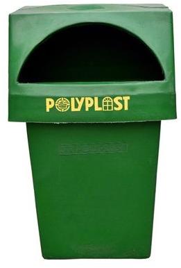 JS Polyplast Green Rectangular Plastic Dustbin, For Office, Home Etc