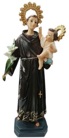 Polymarble Saint Anthony Padua Statue, Color : Black