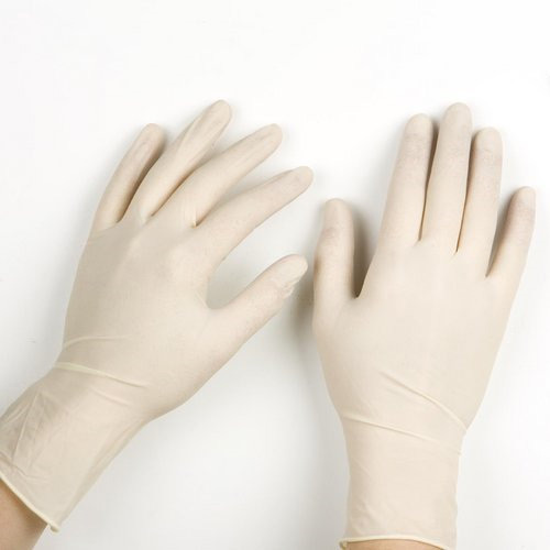 Plain White Unisex Latex Glove, Size : Small, Medium, Large