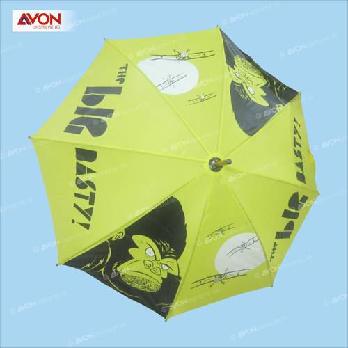 Polyester Printed Wooden Umbrella, Size : 23 inch