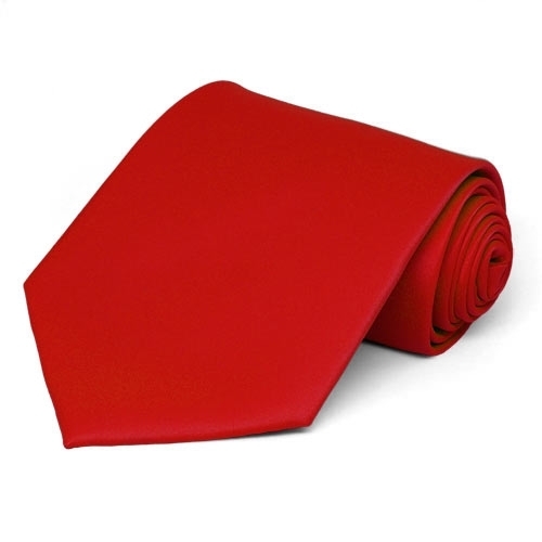 Red Solid Color Necktie, Size : 148 cm x 6 cm