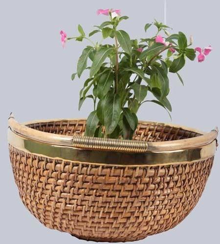 Round Wicker Planter Basket