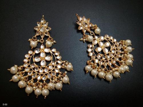 NIEN Gold Kundan Earring, Occasion : Anniversary, Engagement, Party, Marriage