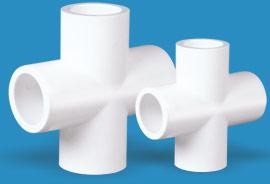 Round High Pressure UPVC Pipe End Cross, for Water Fittings, Technics : Molding