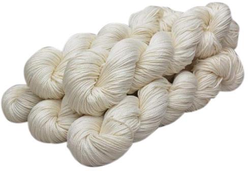 Plain Cotton Polyester Knitted Textile Yarn, Color : White